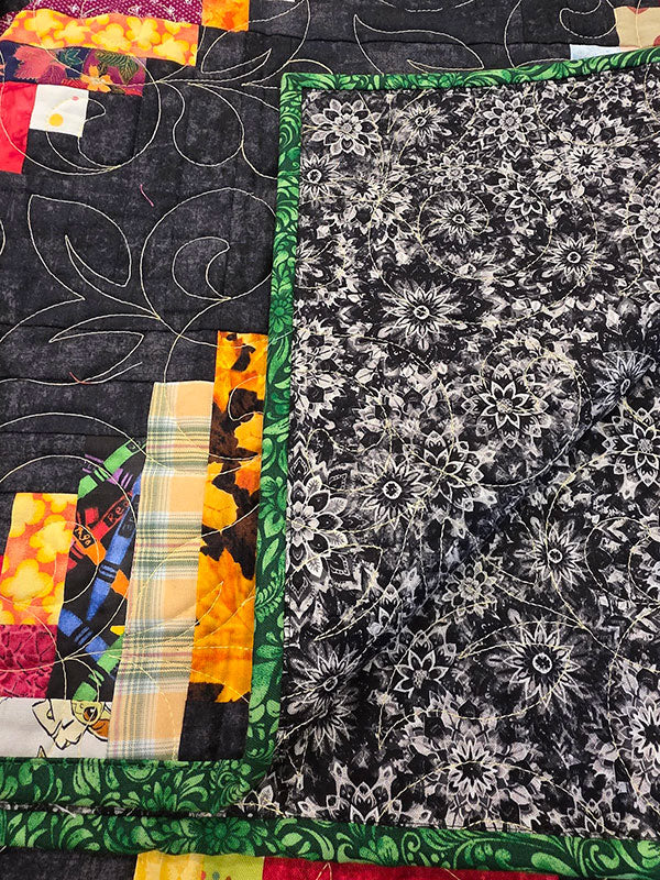 "Log Cabin" Comfy Throw Quilt With Lots of Colour - TR15