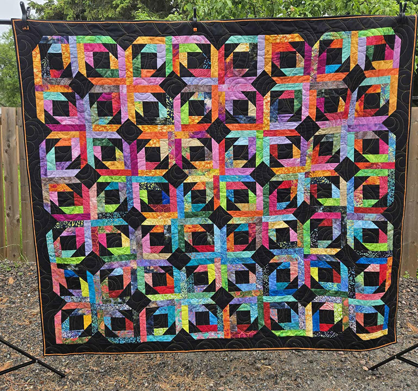 "Blossom" Multicoloured Throw Quilt With Vibrant Design - TR35