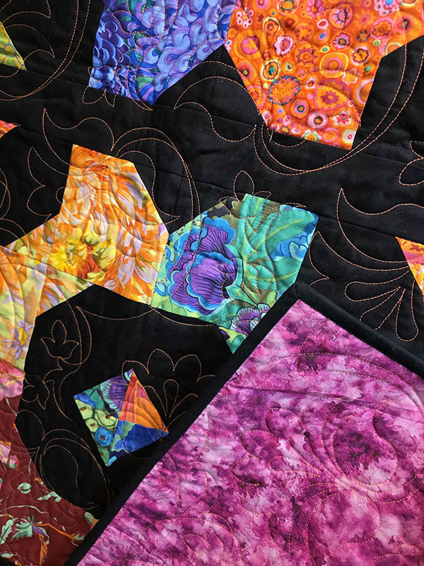 "Bowtie" Bright and Bold Square Multicolour Twin Quilt  - TR7