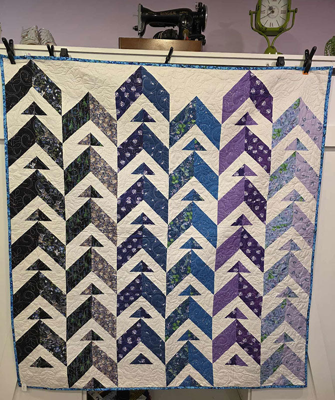 "Margo C" Full or Double Chevron Quilt For Calm Spaces - TR16