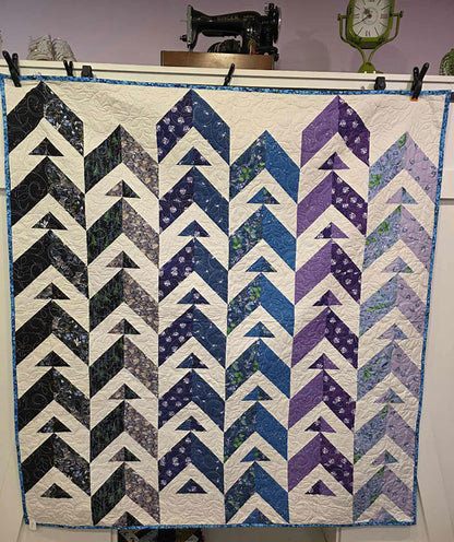 "Margo C" Full or Double Chevron Quilt For Calm Spaces - TR16