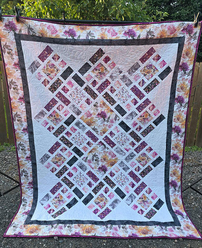 "Horizontal Weave" Twin XL Quilt in Warm Colours - TR19