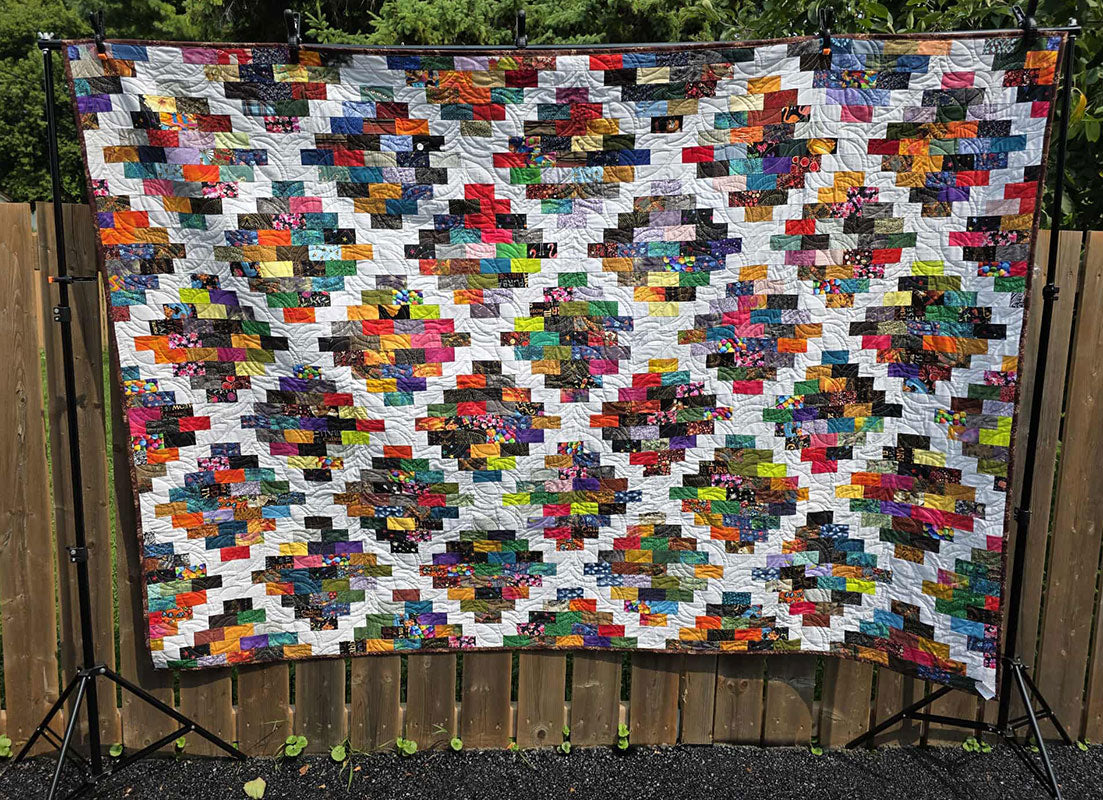 "White Brick Road" Multicoloured Twin Scrap Quilt - TR2
