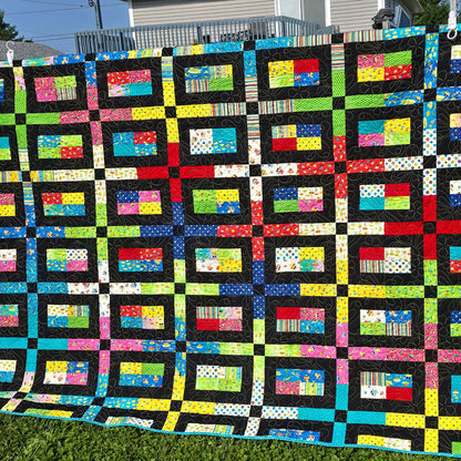 "Tadpoles" Twin XL Quilt With Neon Colours - TR24
