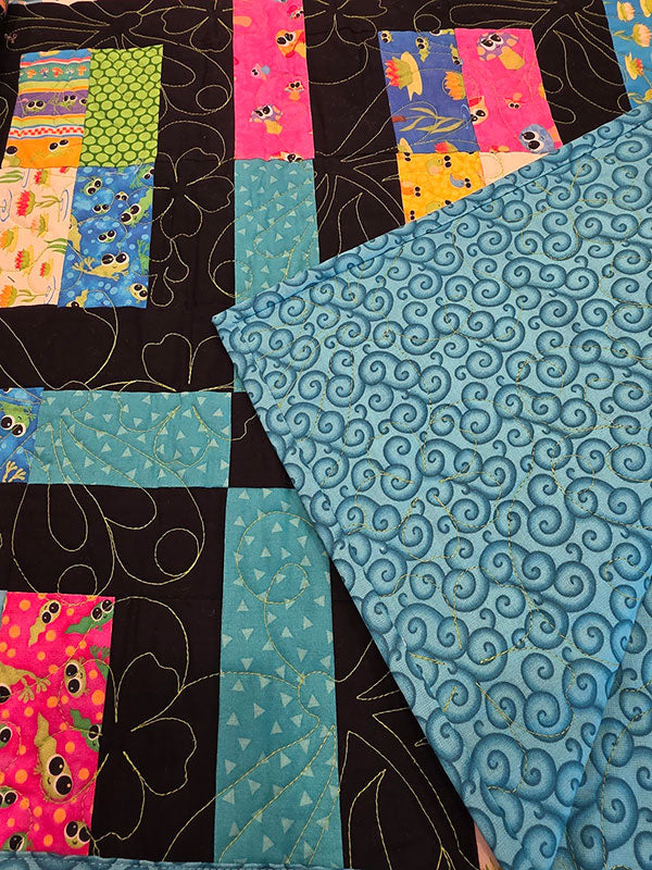 "Tadpoles" Twin XL Quilt With Neon Colours - TR24