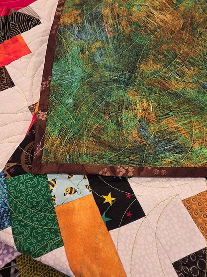 "White Brick Road" Multicoloured Twin Scrap Quilt - TR2