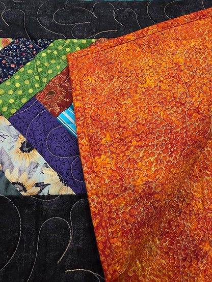 "Scrappy Braid" Eclectic Twin Quilt For A Bohemian Space - TR33