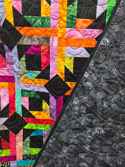 "Blossom" Multicoloured Throw Quilt With Vibrant Design - TR35