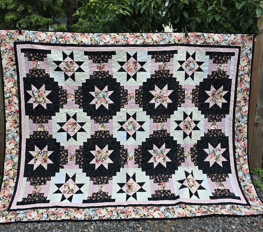 "Court House Bliss" Classic Court House Steps Full or Double Quilt - TR36