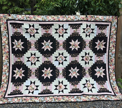 "Court House Bliss" Classic Court House Steps Full or Double Quilt - TR36