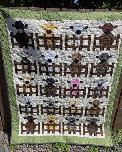 "Little Sheep" Throw Quilt For Lamb Lovers and Shepherds - TR37